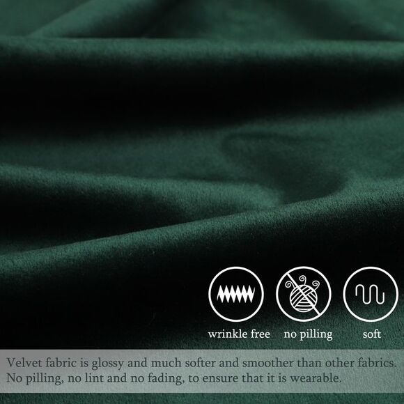 Velvet Throw Pillow Cover Cushion Cases for Sofa Bed 18"x18" Dark Green - Picture 3 of 6